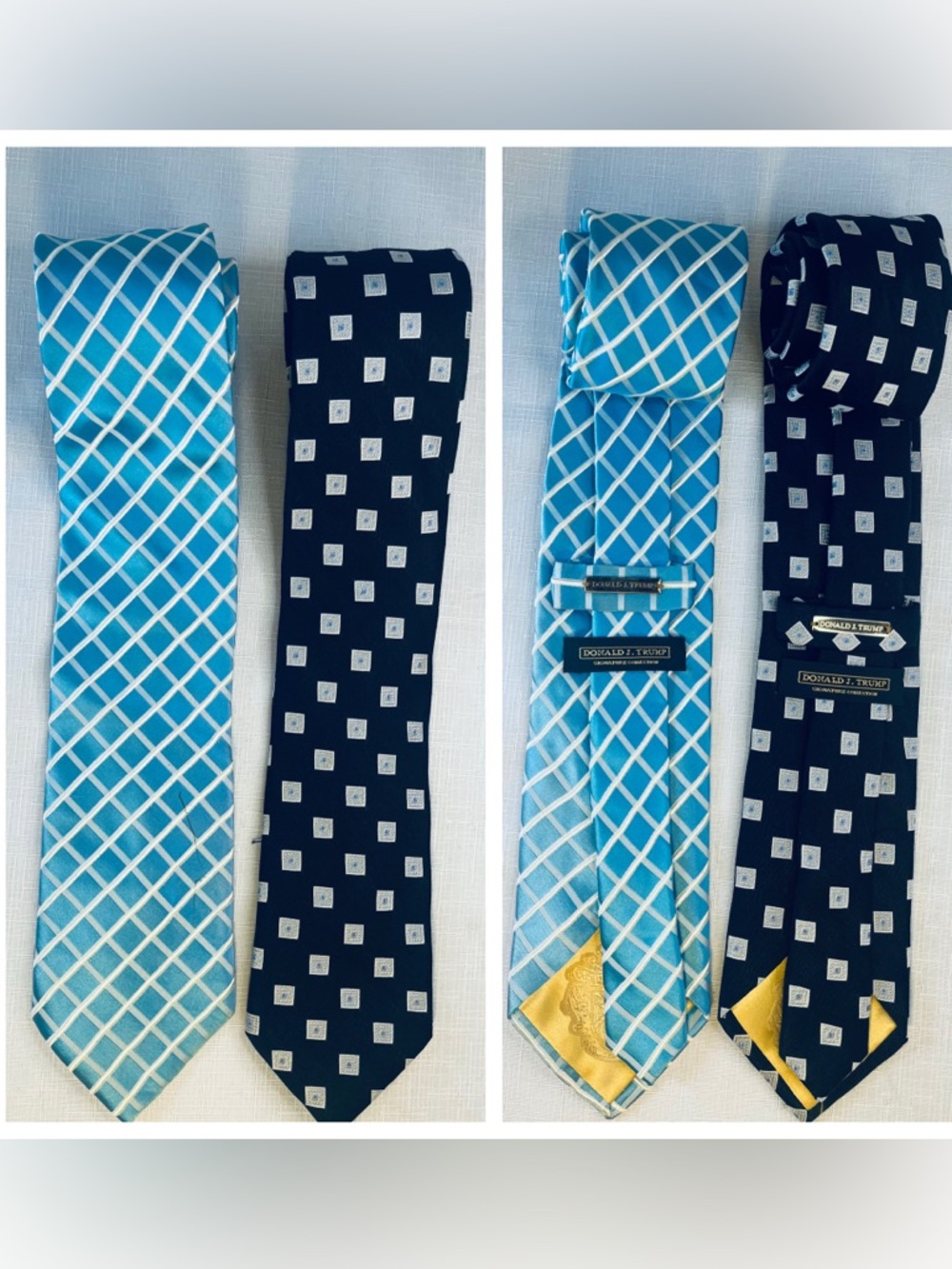 Donald J. Trump collectible Men's
100% Silk Designer Woven Handmade
Ties (2)